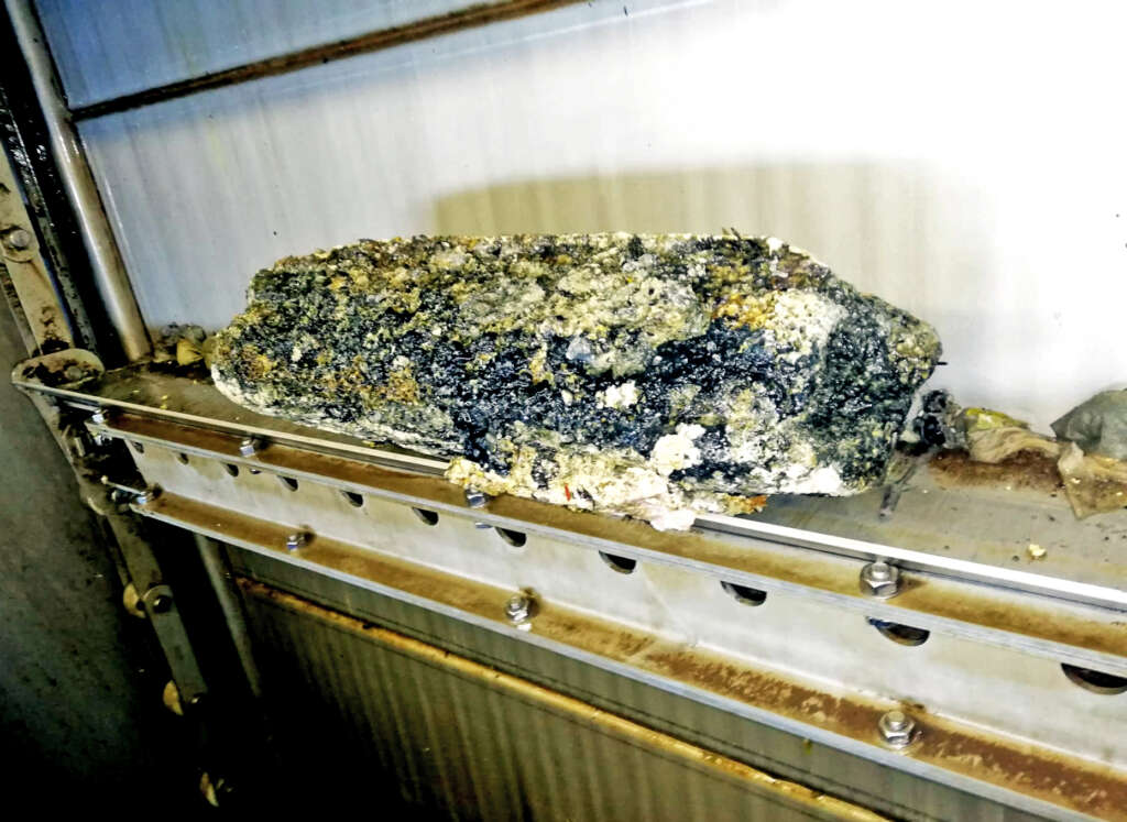 Ein losgelöster Fettbrocken, der angeschwemmt wurde.